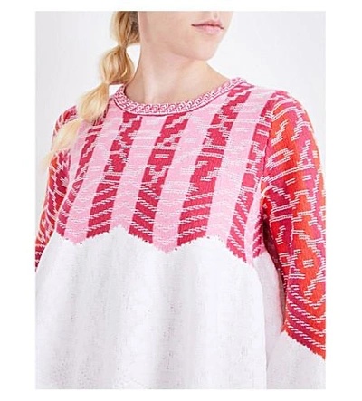 Shop Peter Pilotto Geometric Jacquard-knitted Top In Pink