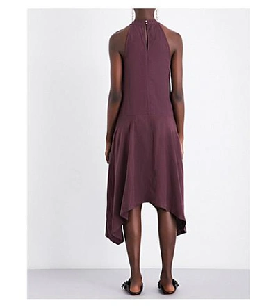 Shop Ulla Johnson Liz Asymmetric Woven Dress In Bordeaux