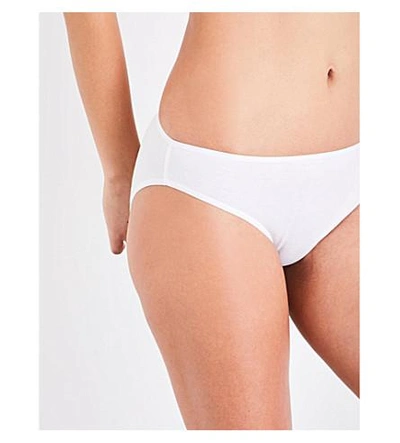 Shop Sunspel Hipster Cotton-jersey Briefs In White