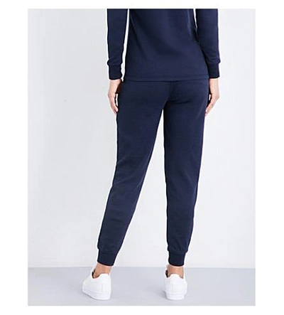 Shop Sunspel Relaxed-fit Cotton-jersey Track Pants In Navy