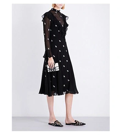 Shop Temperley London Starling Silk-blend Dress In Black