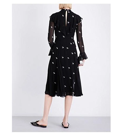 Shop Temperley London Starling Silk-blend Dress In Black