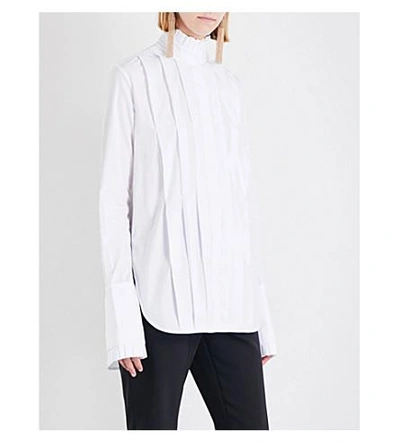 Shop Ellery Baby Ruffled-sleeve Cotton Top In White
