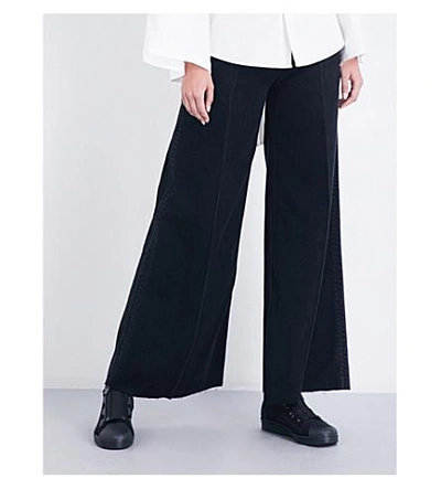 Shop Miharayasuhiro Wide-leg High-rise Jeans In Black