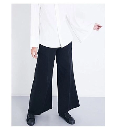 Shop Miharayasuhiro Wide-leg High-rise Jeans In Black