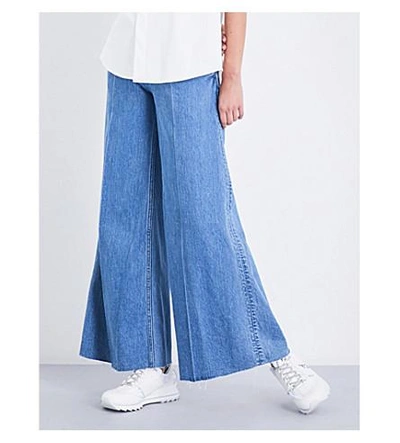 Shop Miharayasuhiro Wide-leg High-rise Jeans In Blue