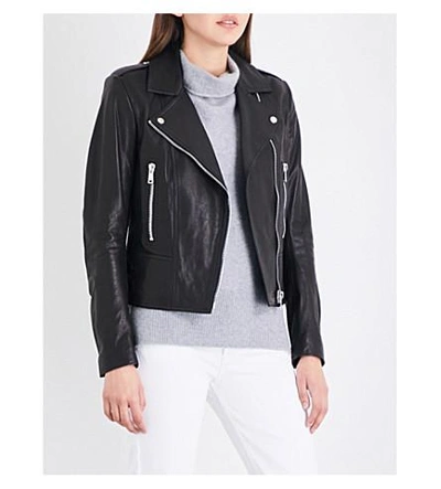 Shop Belstaff Marvington Leather Jacket In Black