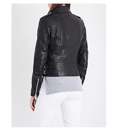 Shop Belstaff Marvington Leather Jacket In Black