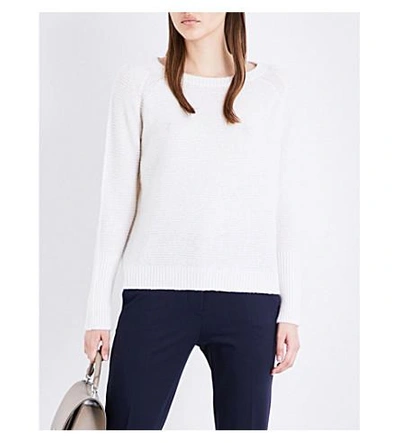 Shop Max Mara Zeno Cashmere And Silk-blend Sweater In White