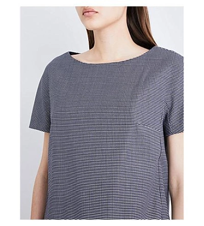 Shop Max Mara Ares Wool-blend Top In Navy
