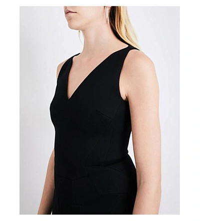 Shop Antonio Berardi Peplum-hem Ponte-jersey Dress In Nero