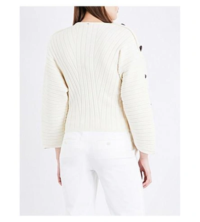 Shop Sportmax Nice Velour Sweater In Ivory