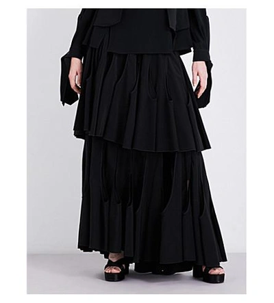 Shop Antonio Berardi Layered Silk-crepe Maxi Skirt In Nreo