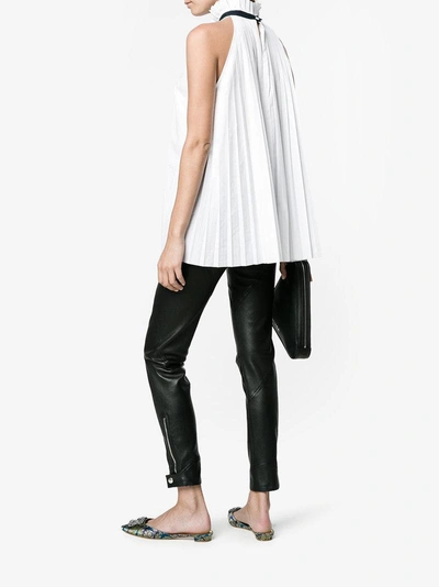 Shop Monographie Pleated Back Sleeveless Shirt In White