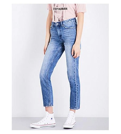 Shop Ksubi Slim Pin Rewind Tapered Mid-rise Jeans In Denim