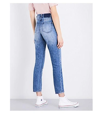 Shop Ksubi Slim Pin Rewind Tapered Mid-rise Jeans In Denim