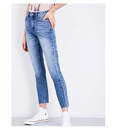 Shop Ksubi Slim Pin Rewind Tapered Mid-rise Jeans In Denim