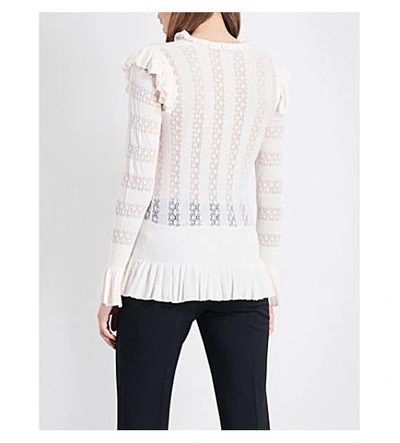 Shop Temperley London Cypre Pointelle-knit Sweater In Almond