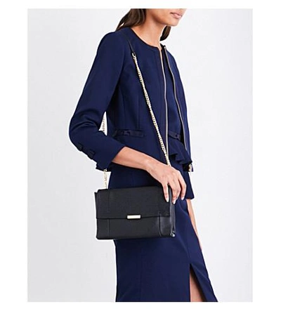 Shop Ted Baker Bow-detailed Woven Jacket In Navy