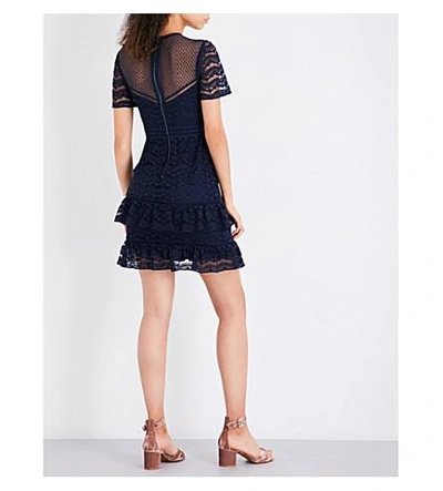 Shop Whistles Indria Lace Dress In Navy