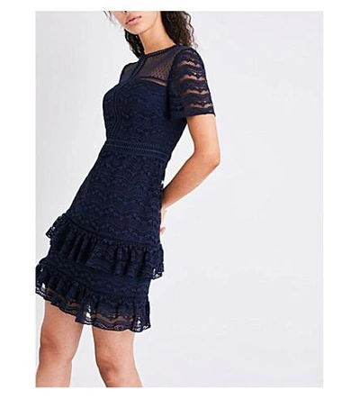 Shop Whistles Indria Lace Dress In Navy