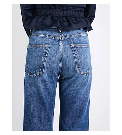 Shop Frame Le Original Cuffed High-rise Boyfriend-fit Jeans In Nimes