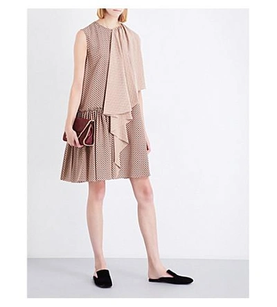 Shop Stella Mccartney Emmanuelle Silk-crepe Dress In Camel