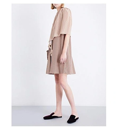 Shop Stella Mccartney Emmanuelle Silk-crepe Dress In Camel