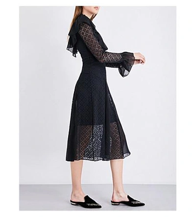 Shop Temperley London Prairie High-neck Lace Dress In Black