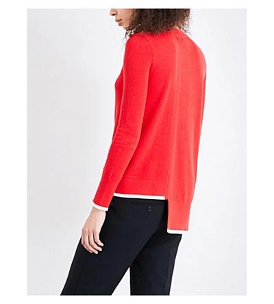Shop Ted Baker Colour By Numbers Ginati Asymmetric Cotton-blend Sweater In Orange