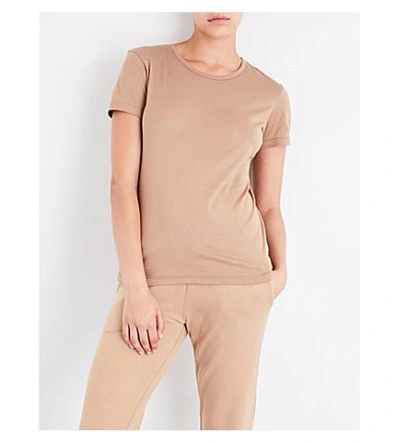 Shop Sunspel Short-sleeve Cotton-jersey T-shirt In Camel