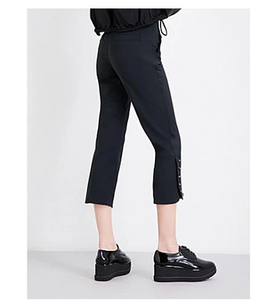 Shop Sportmax Eremi High-rise Cropped Woven Pants In Black