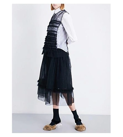 Shop Simone Rocha Sr M 18 Top Teddy Smock In Black