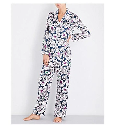 Shop Olivia Von Halle Lila Roxanne Silk-satin Pyjama Set