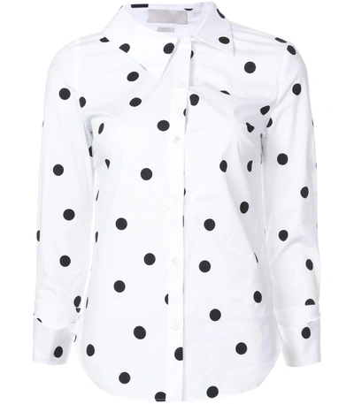 Shop Monse White & Black Polka Dot Shirt  In Black/white