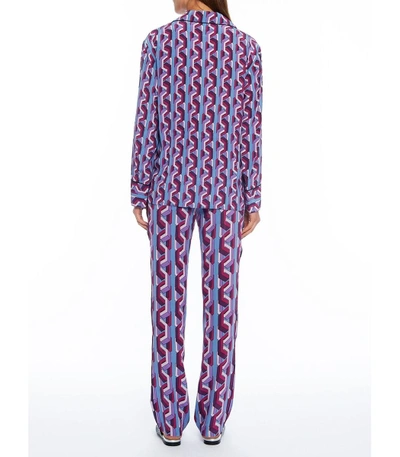 Shop Gucci Pink Multicolor Web Chain Print Silk Pajama Pant