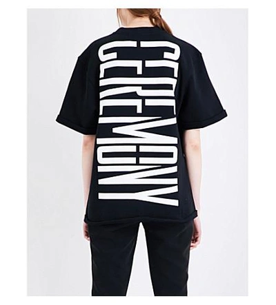 Shop Opening Ceremony Logo-printed Cotton-jersey Sweatshirt In Black