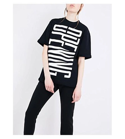 Shop Opening Ceremony Logo-printed Cotton-jersey Sweatshirt In Black