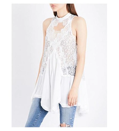 Free People Tell Tale Heart White Lace Tunic