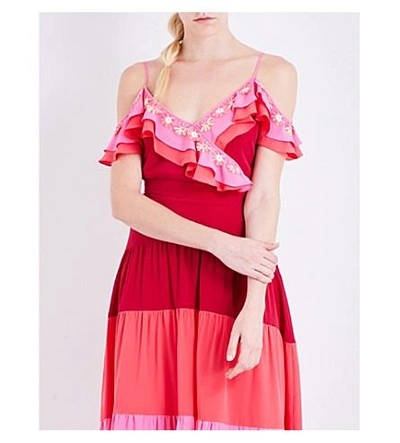 Shop Peter Pilotto Tiered Silk Top In Pink