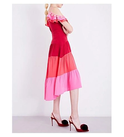Shop Peter Pilotto Tiered Silk Top In Pink