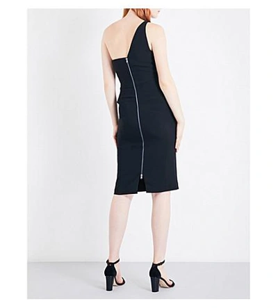 Shop Antonio Berardi Asymmetric Stretch-crepe Dress In Nero