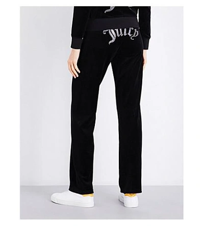 Shop Juicy Couture Maravista Velour Track Pants In Black