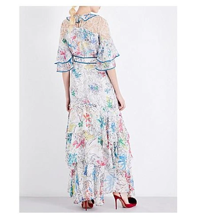 Shop Peter Pilotto Floral-print Silk-georgette Dress In White