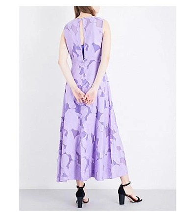 Shop Diane Von Furstenberg Devoré Floral-pattern Dress In Violet