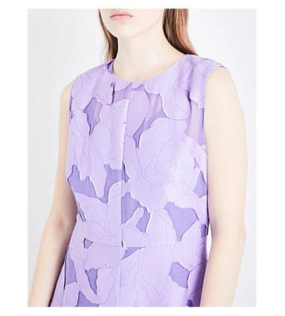 Shop Diane Von Furstenberg Devoré Floral-pattern Dress In Violet