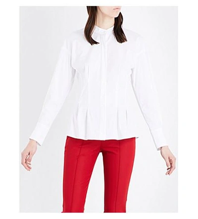 Shop Theory Narthus Fitted Stretch-cotton Shirt In White