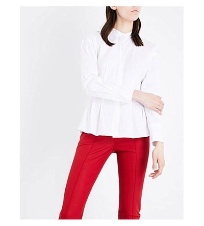 Shop Theory Narthus Fitted Stretch-cotton Shirt In White