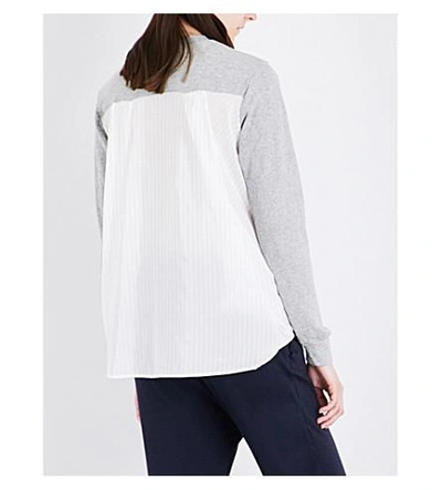 Shop Clu Draped-back Cotton-jersey Sweatshirt In Grey