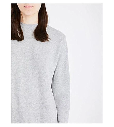 Shop Clu Draped-back Cotton-jersey Sweatshirt In Grey